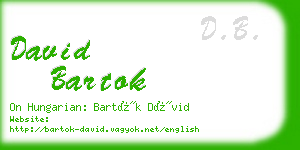 david bartok business card